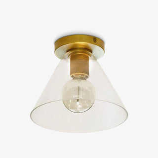Solara Lumière de Plafond Conique en Verre et Laiton Industrielle