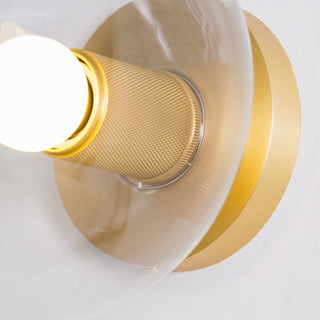 Solara Lumière de Plafond Conique en Verre et Laiton Industrielle
