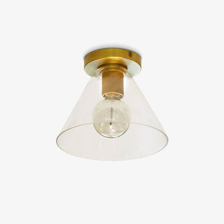 Solara Lumière de Plafond Conique en Verre et Laiton Industrielle