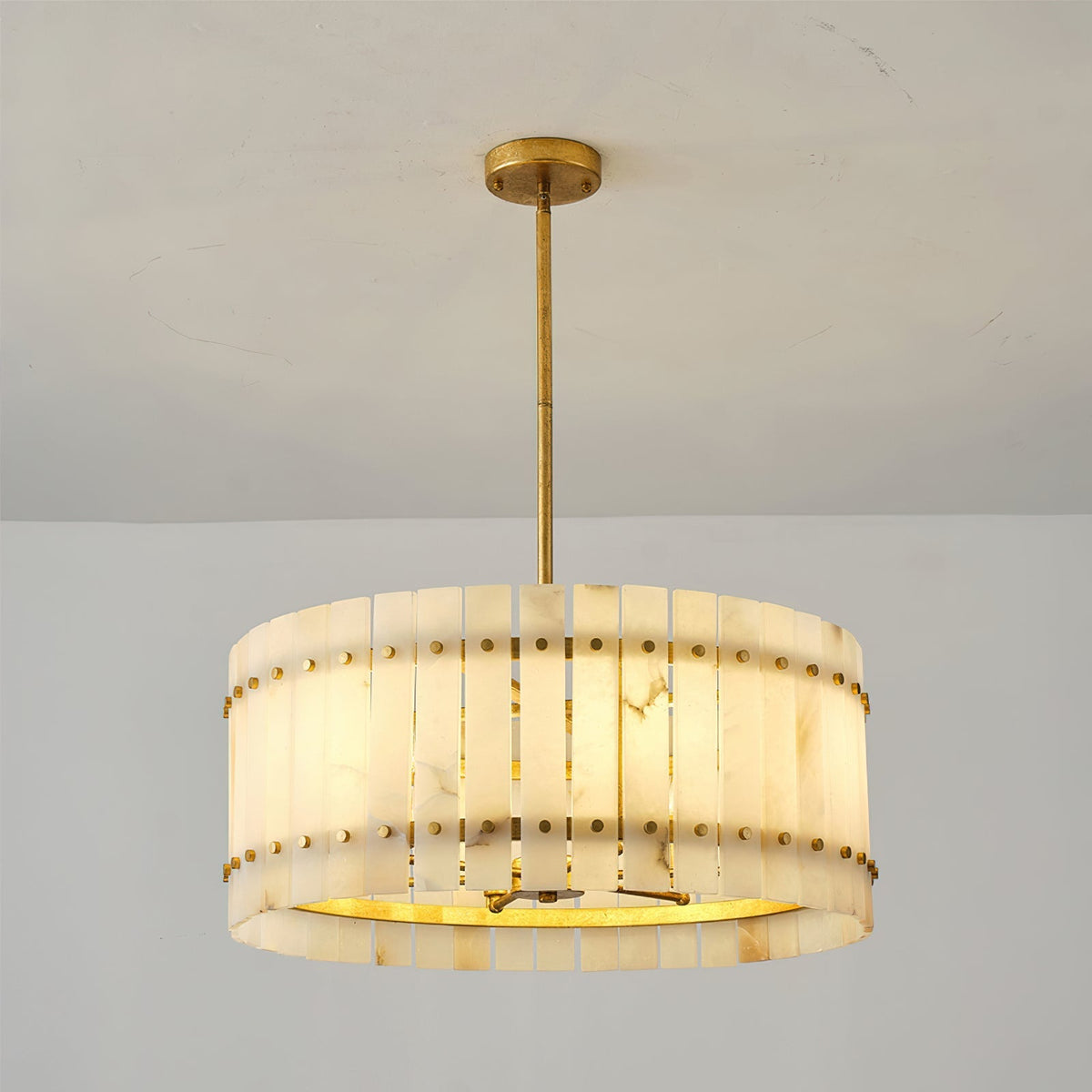 Side profile of the Belmont Alabaster Chandelier.