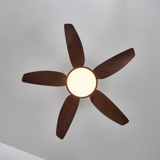 Aurelia Plafonnier Ventilateur Moderne en Bois et Laiton