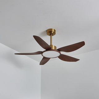 Aurelia Plafonnier Ventilateur Moderne en Bois et Laiton