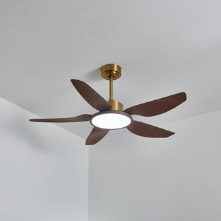 Aurelia Plafonnier Ventilateur Moderne en Bois et Laiton