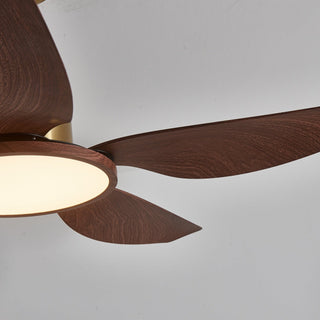 Aurelia Plafonnier Ventilateur Moderne en Bois et Laiton