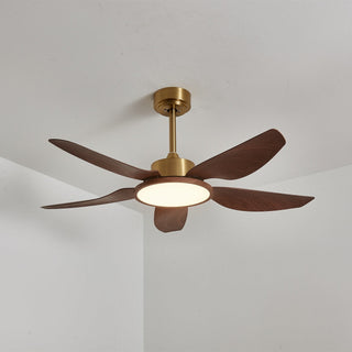Aurelia Plafonnier Ventilateur Moderne en Bois et Laiton