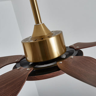 Aurelia Plafonnier Ventilateur Moderne en Bois et Laiton