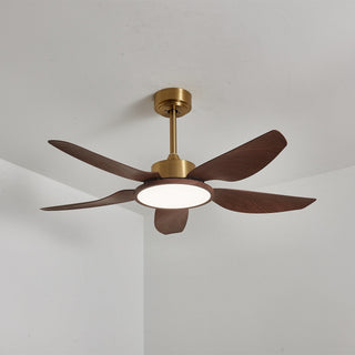 Aurelia Plafonnier Ventilateur Moderne en Bois et Laiton
