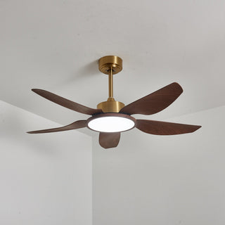Aurelia Plafonnier Ventilateur Moderne en Bois et Laiton