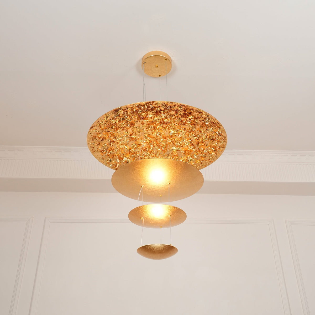 Doriel Suspension Feuilles Or Étagées