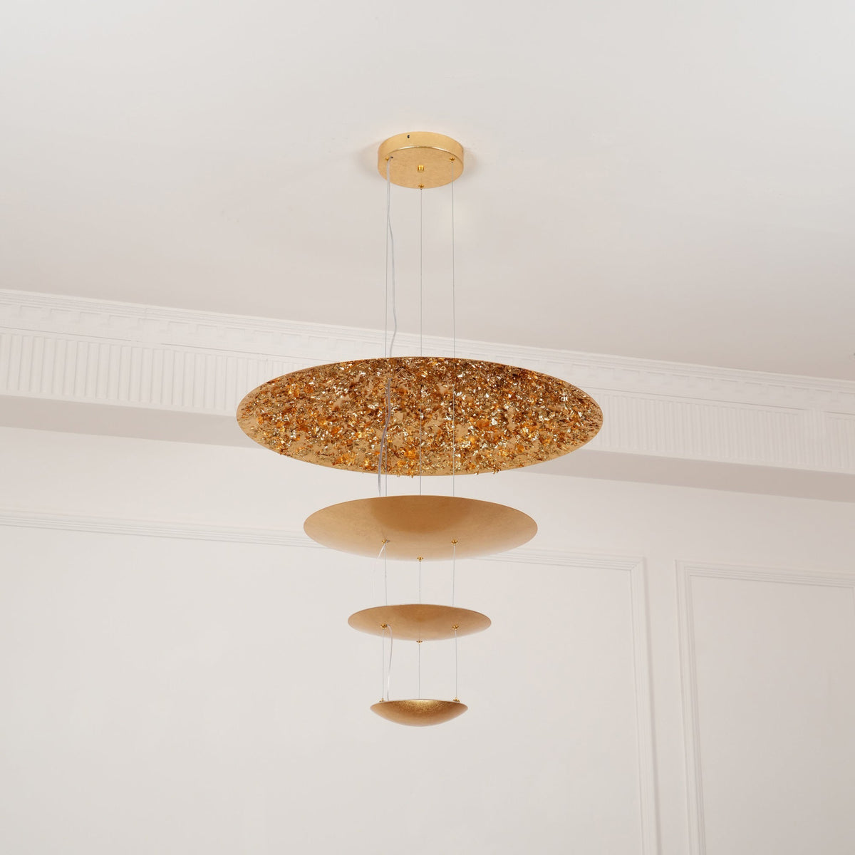 Doriel Suspension Feuilles Or Étagées