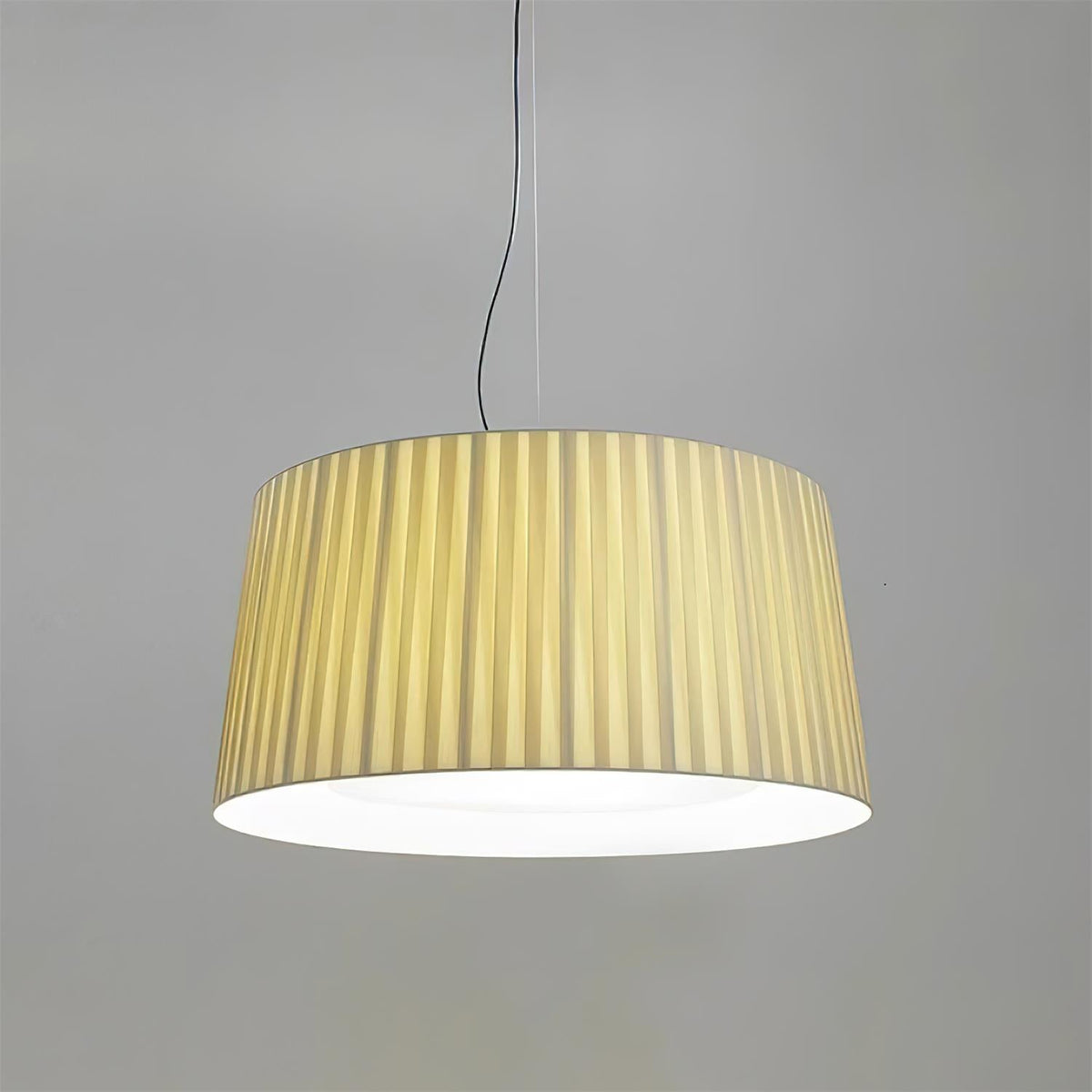 Pendant Light Pleated Fabric Drum-Neutral Decor
