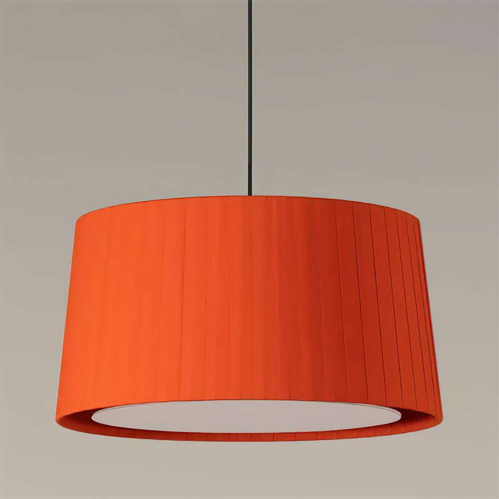 Pendant Light Pleated Fabric Drum-Neutral Decor