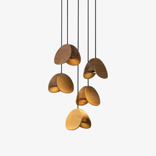Elmiren Grappe Bois Pendentif Lumière