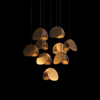 Elmiren Grappe Bois Pendentif Lumière