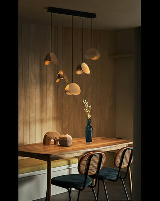 Elmiren Grappe Bois Pendentif Lumière