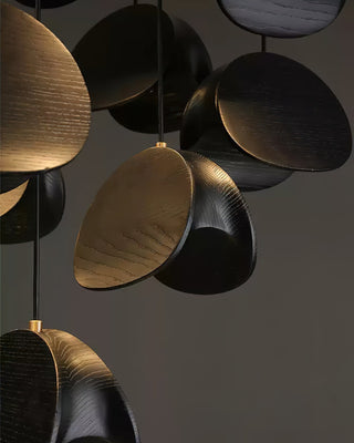 Elmiren Grappe Bois Pendentif Lumière