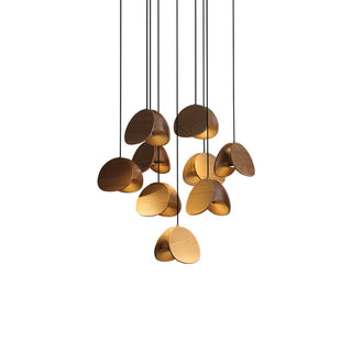 Elmiren Grappe Bois Pendentif Lumière