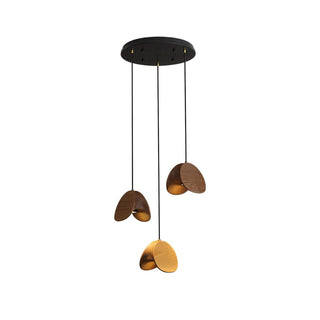 Elmiren Grappe Bois Pendentif Lumière