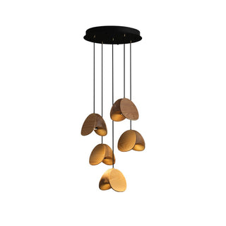 Elmiren Grappe Bois Pendentif Lumière