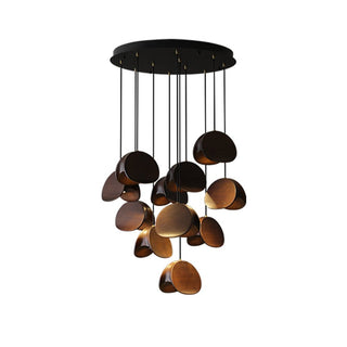 Elmiren Grappe Bois Pendentif Lumière