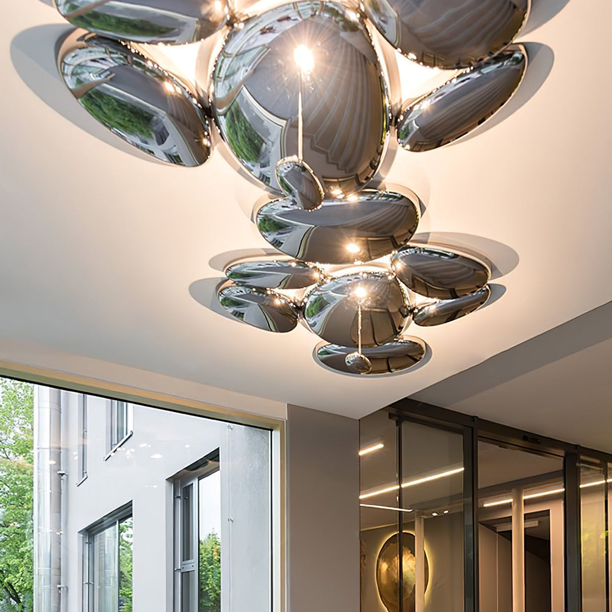 Brinona Plafonnier Chrome Pebble Moderne