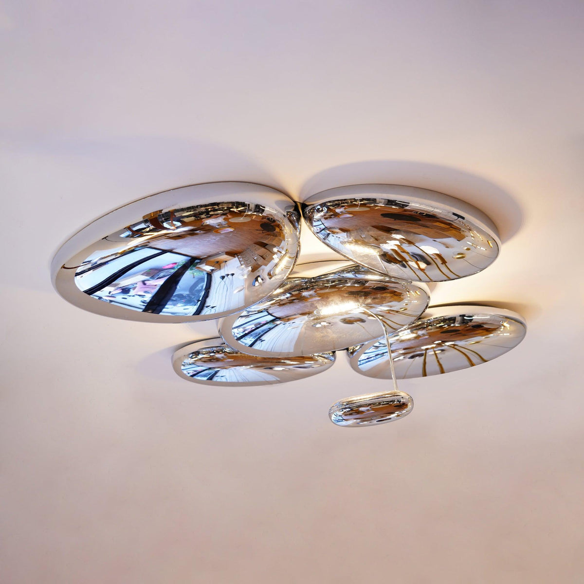 Brinona Plafonnier Chrome Pebble Moderne