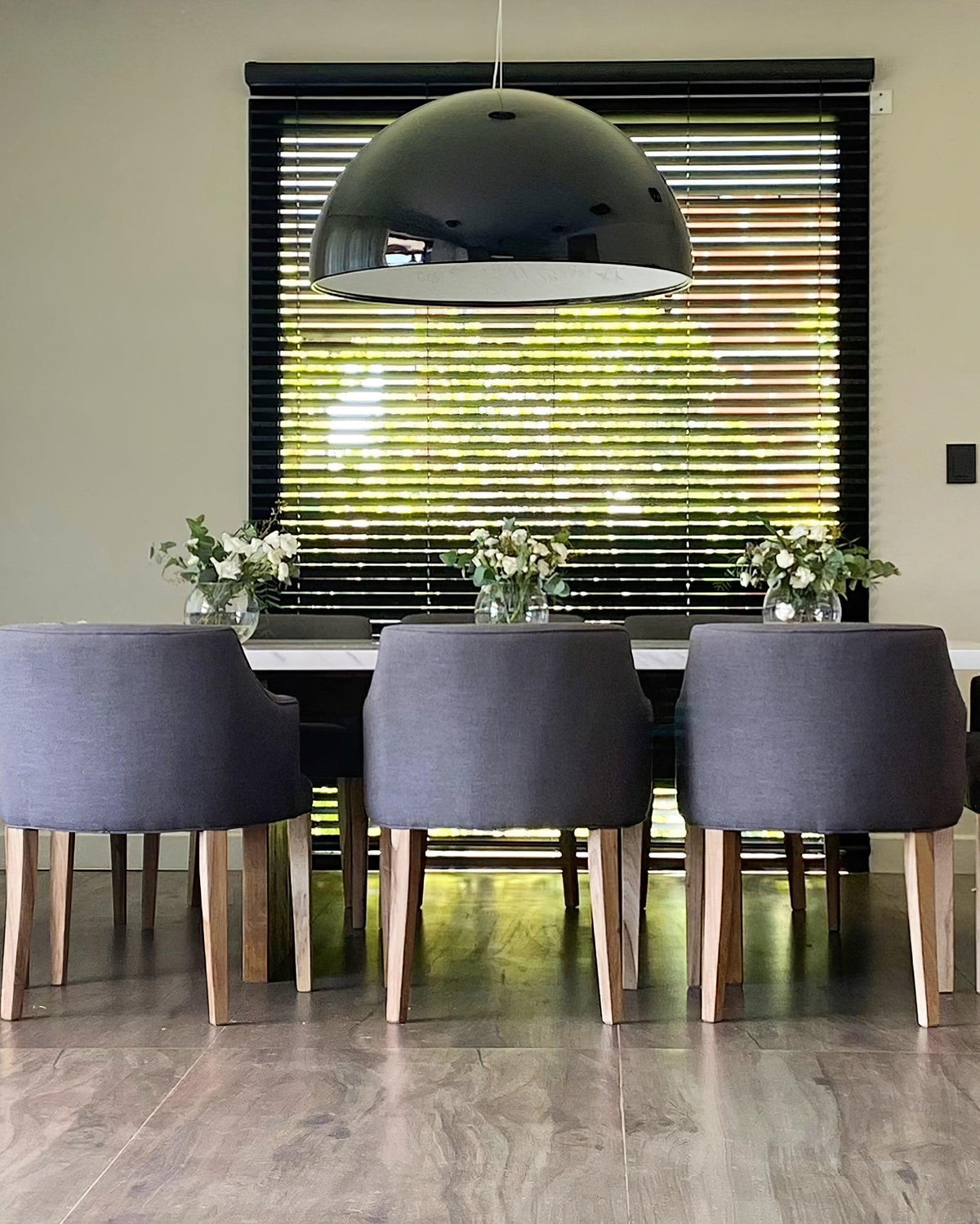 Pendant Lamp Black Dome with Embossed Plaster Interior Elegant-Neutral Decor