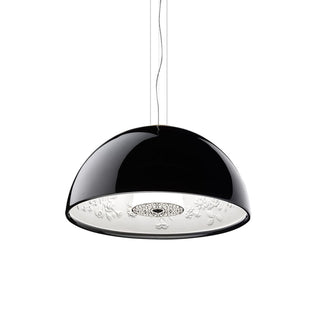 Suspension Dôme Noir avec Intérieur en Plâtre Embossé Élégant-Luire