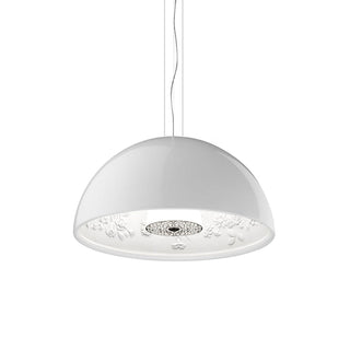 Suspension Dôme Noir avec Intérieur en Plâtre Embossé Élégant-Luire