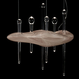 Umare Fantaisiste Chêne Verre Pendentif Lumière