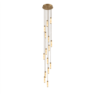 Slender Alabaster Column Chandelier-Neutral Decor