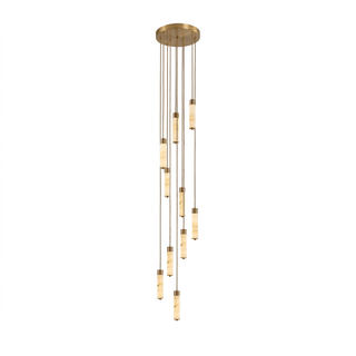 Slender Alabaster Column Chandelier-Neutral Decor