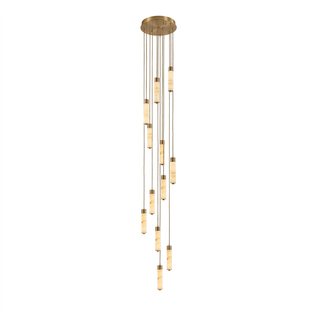 Slender Alabaster Column Chandelier-Neutral Decor