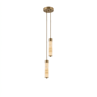 Slender Alabaster Column Chandelier-Neutral Decor