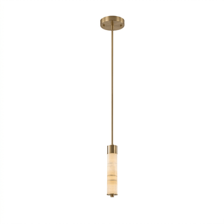 Slender Alabaster Column Chandelier-Neutral Decor