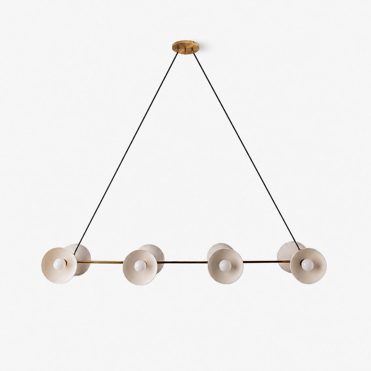 Slim Brass Linear Chandelier-Neutral Decor