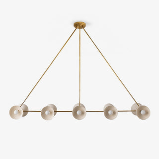 Slim Brass Linear Chandelier-Neutral Decor