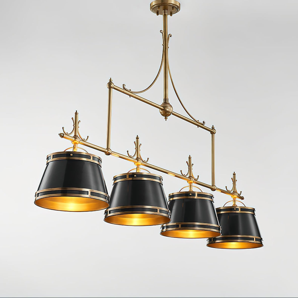 Ulphaion Ancien Industriel Laiton Métal Lustre