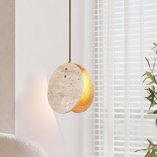 Lunarae Suspension Croissant en Travertin