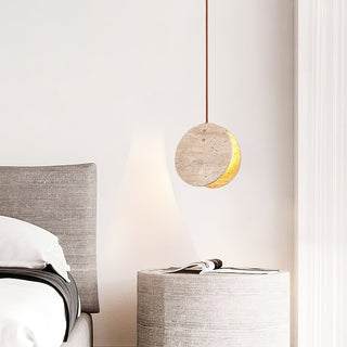 Lunarae Suspension Croissant en Travertin