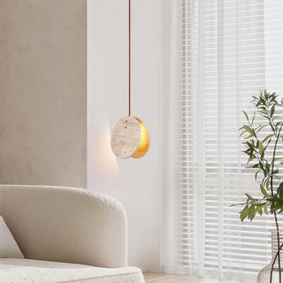 Lunarae Suspension Croissant en Travertin