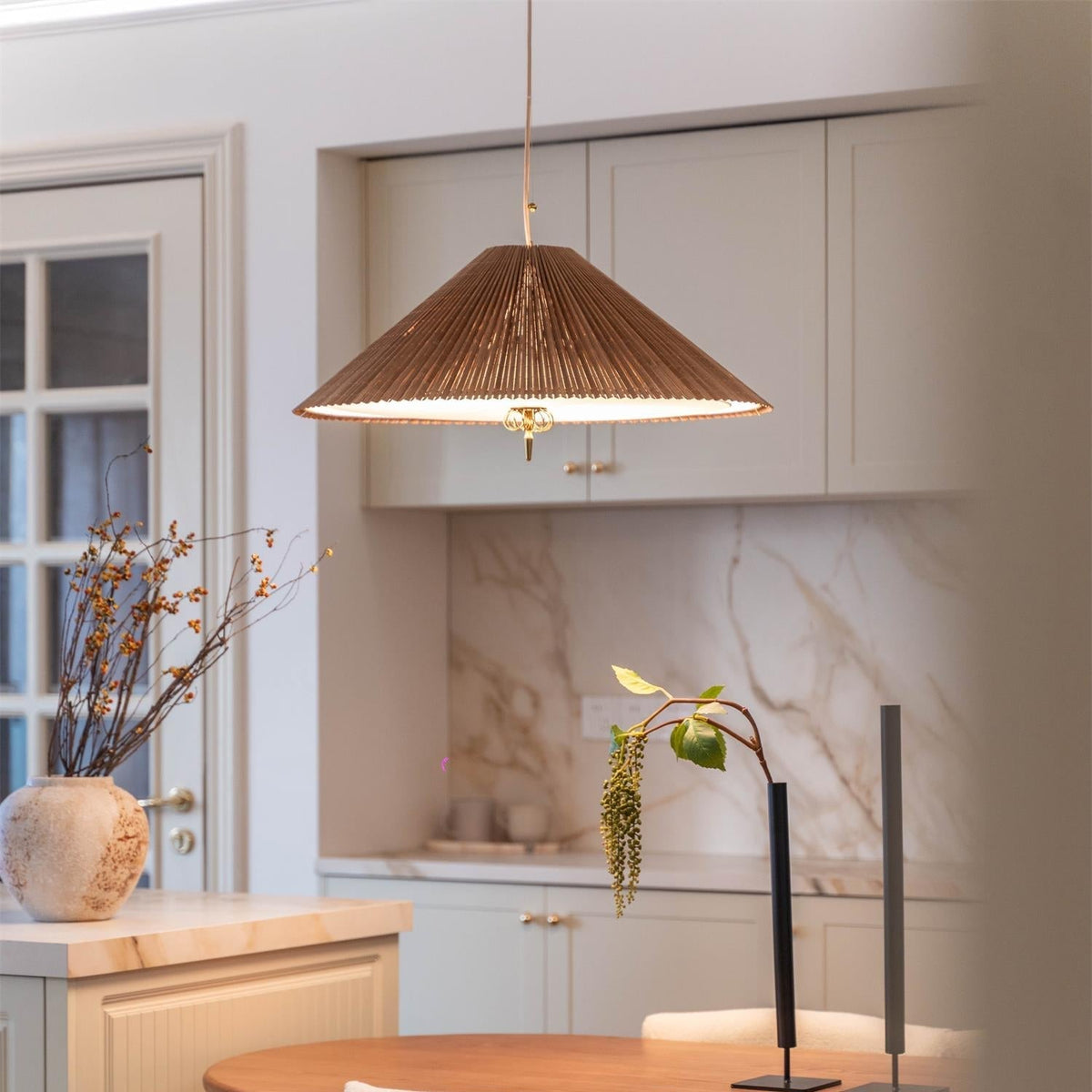 Feyla Natural Woven Pendant Lamp-Neutral Decor