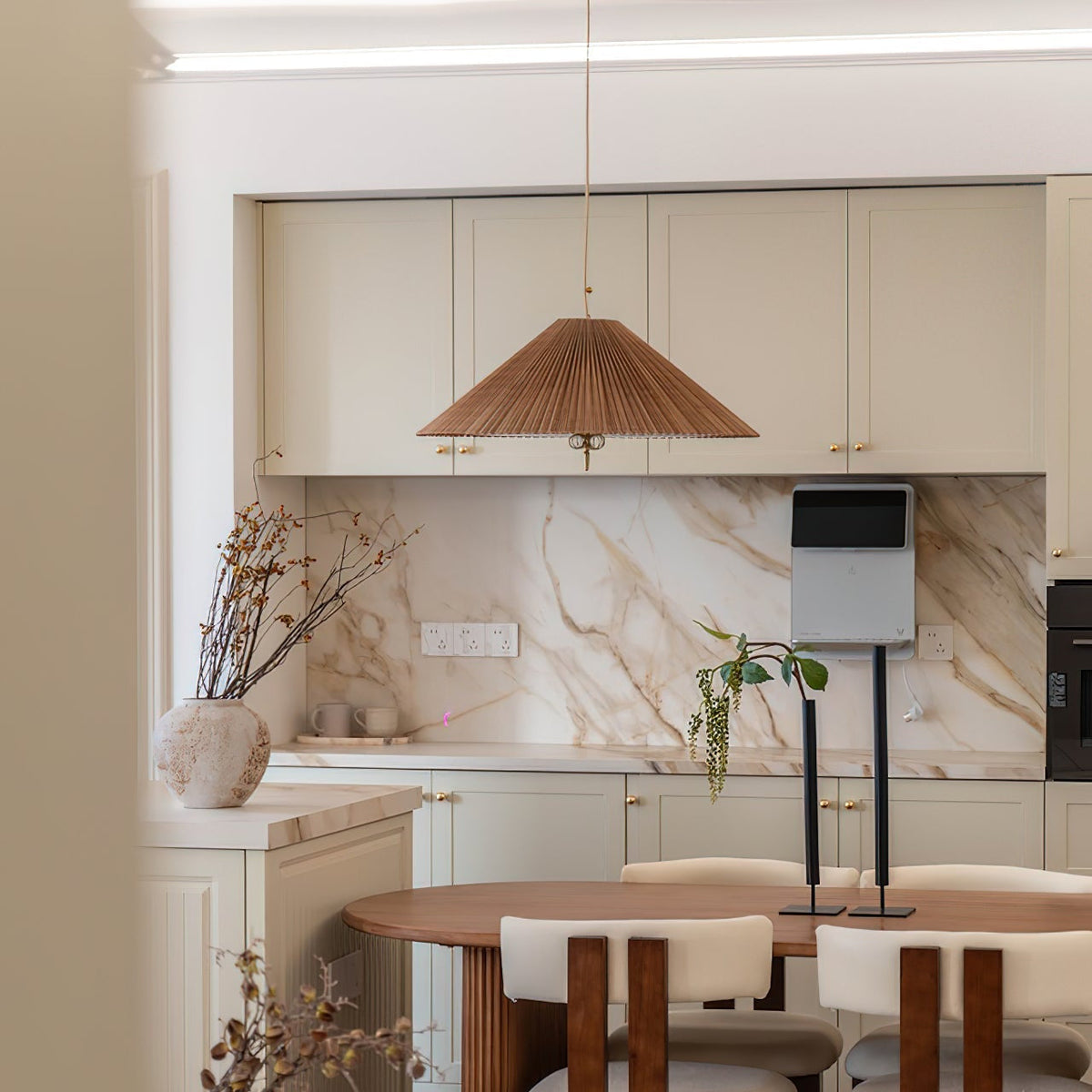Feyla Natural Woven Pendant Lamp-Neutral Decor