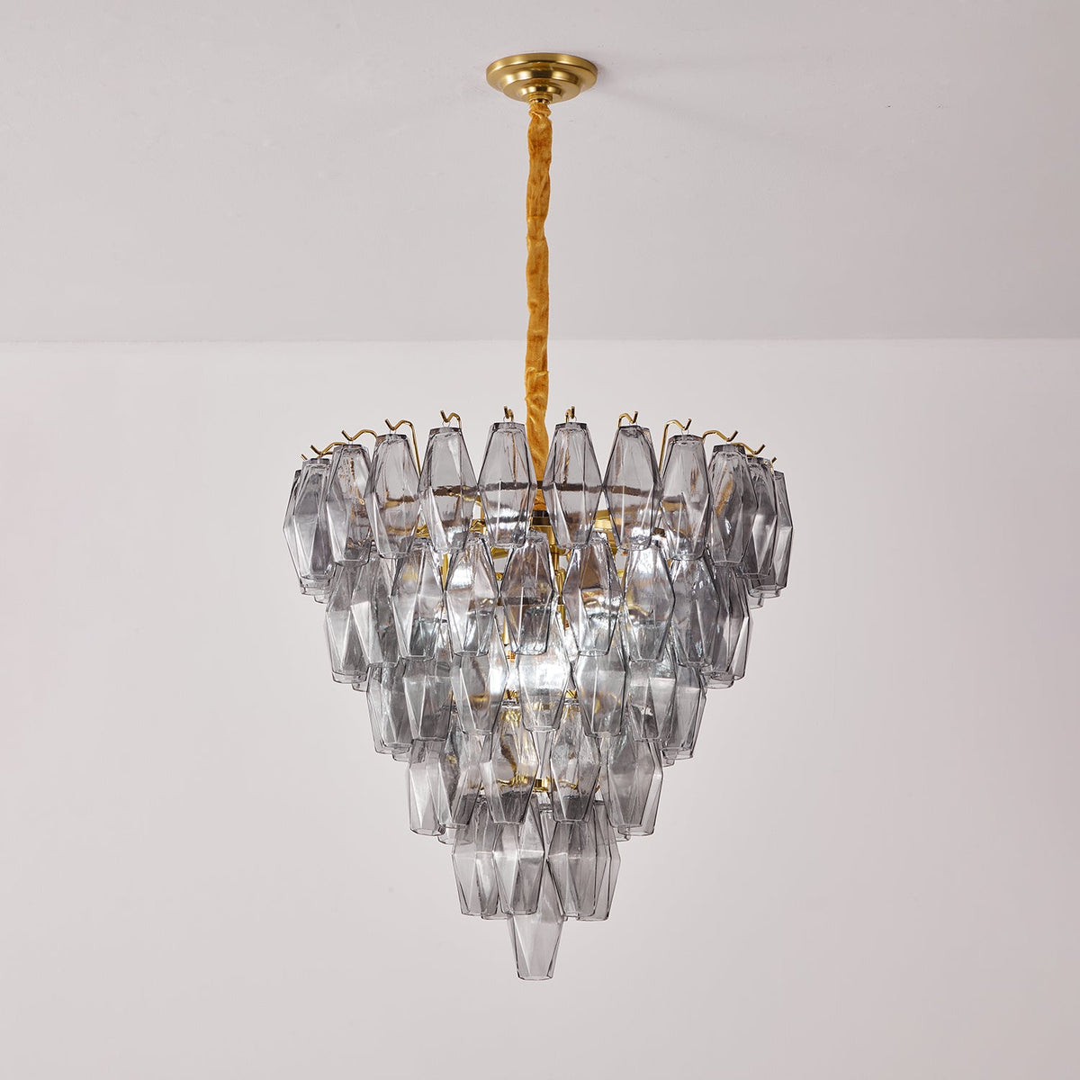 Edreria Lustre Fumée Gris Inversé Cristal Prisme