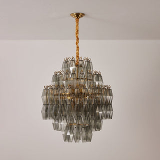 Aurora Lustre Fumée Gris Prisme Verre Superposé