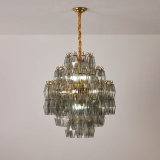 Aurora Lustre Fumée Gris Prisme Verre Superposé