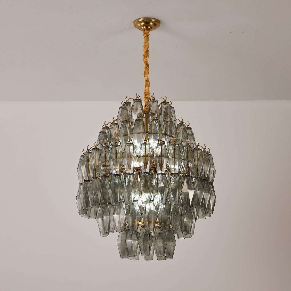 Quinaya Lustre Fumée Gris Prisme Verre Superposé