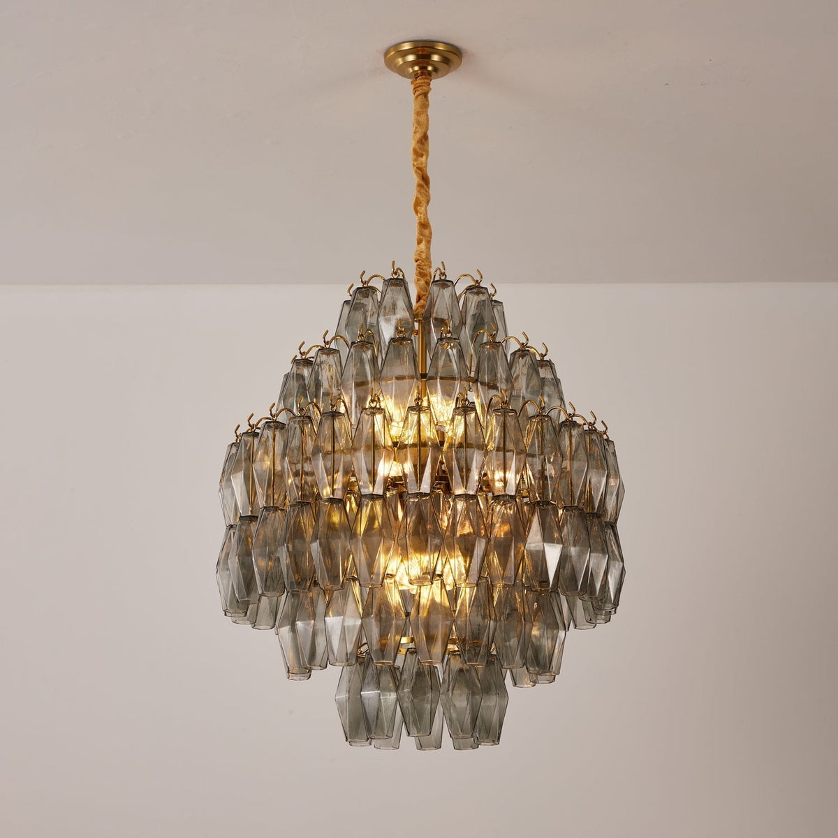 Quinaya Lustre Fumée Gris Prisme Verre Superposé