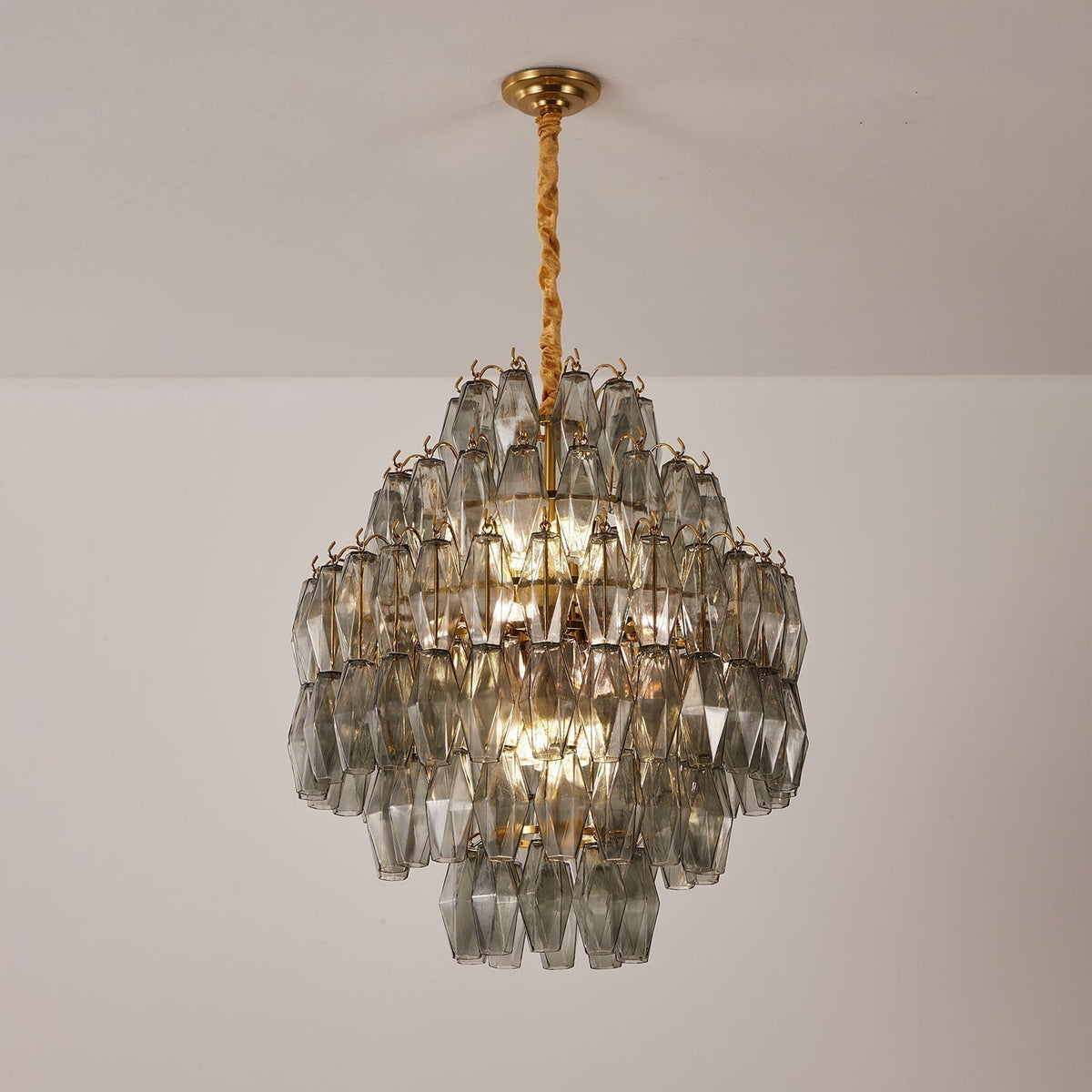 Quinaya Lustre Fumée Gris Prisme Verre Superposé
