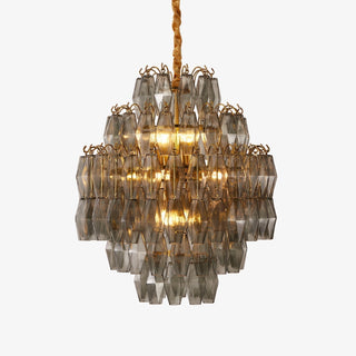 Aurora Lustre Fumée Gris Prisme Verre Superposé